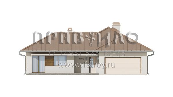 Проект одноэтажного дома с гаражом в классическом стиле  S3-169-3 (Z285)