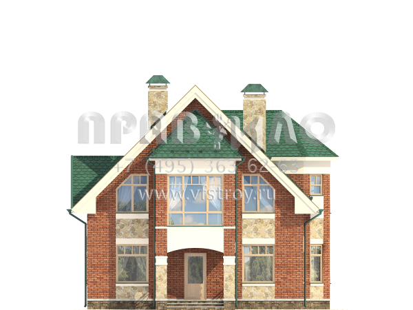 Проект двухэтажного дома с трехгранным эркером S7-194(3-16)