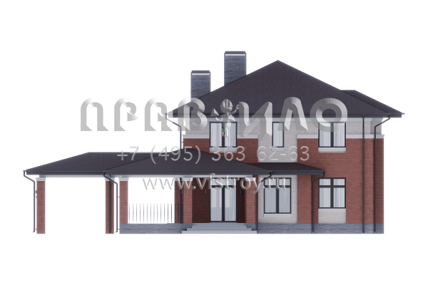 Проект стильного классического двухэтажного загородного дома S-199