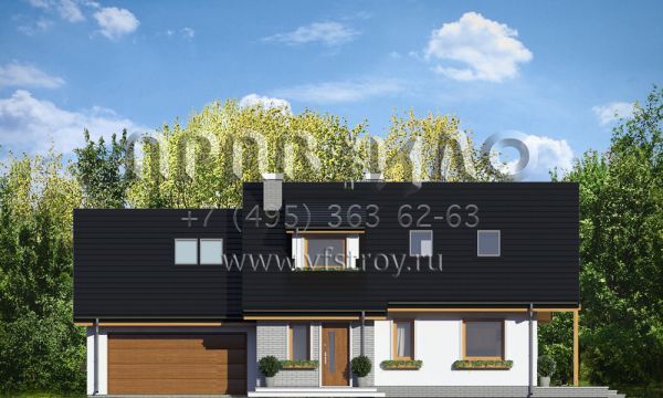 Проект загородного коттеджа с гаражом S8-222 (Бриз 4)
