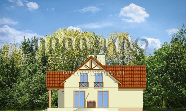 Проект загородного коттеджа с террасой S8-199 (Весенний)