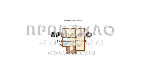 Уютный современный компактный коттедж с мансардой  K-194-1P
