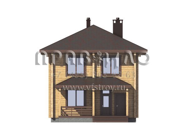 Проект двухэтажного деревянного загородного дома S7-139 (1-56)