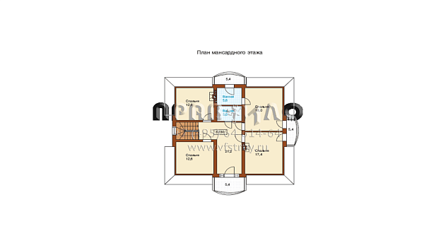 Загородный дом с мансардой L-217-1P