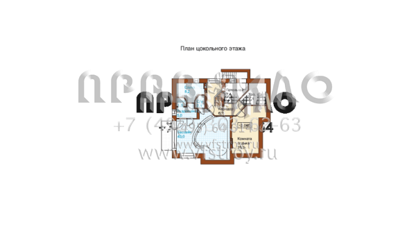 Двухэтажный коттедж с сауной и бассейном на цокольном этаже M-373-1K