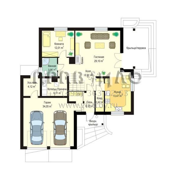 Проект дома с функциональной планировкой S8-266-2 (Роща)