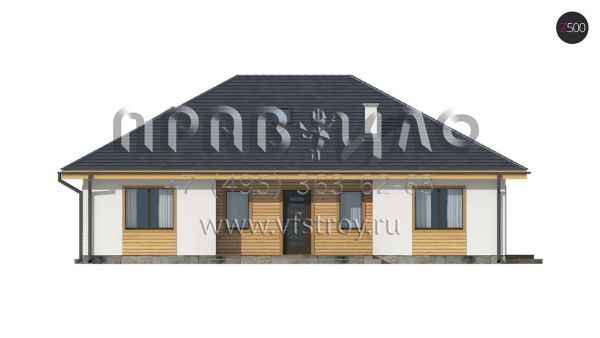 Проект одноэтажного коттеджа с высоким чердаком S3-123-3 (Z35 bG)