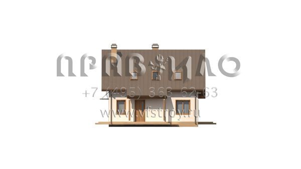 Проект квадратного в плане мансардного дома с пятью комнатами S3-133-6 (Z162 v3)