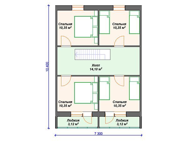 Проект каменного дома с мансардой S4-186 (К-141)