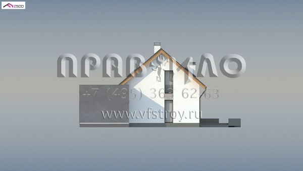 Проект мансардного коттеджа с пристроенным гаражом на один автомобиль S3-179-6 (Z370)