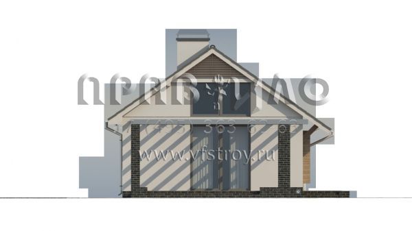 Проект маленького дачного дома с гостиной и двумя спальнями S3-61-2 (Z139 v2)