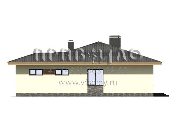 Проект одноэтажного дома с гаражом для постоянного проживания S7-170(5-06)