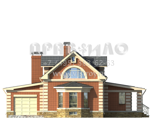 Проект трехэтажного загородного дома из кирпича с сауной S7-223 (2-08)