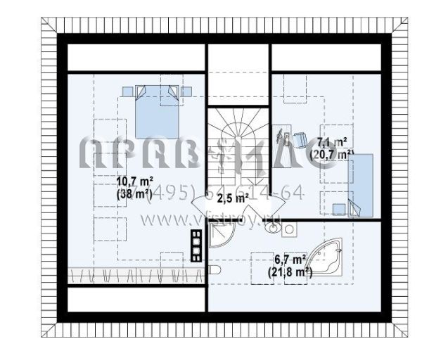 Проект квадратного дома с комфортной планировкой  S3-178-1(Z273_Ph)