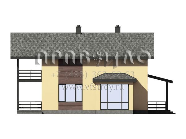 Двухэтажный дом из газобетона с большой террасой на втором этаже S7-178 (3-62а)