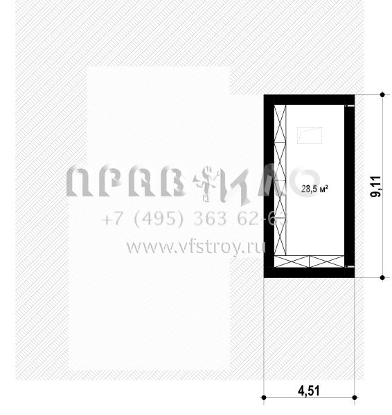 Вариант проекта одноэтажного дома Z204 с подвалом под гаражом  S3-178 (Z204 GP P)