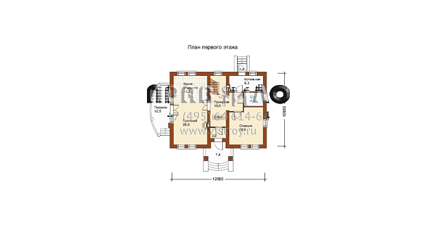 Проект дома из кирпича  K-223-1K