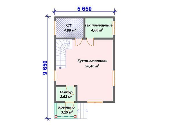 Проект каркасного дома с мансардой S4-80 (И-006)