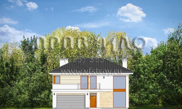 Проект городской виллы из современных материалов S8-292-1 (Ривьера)