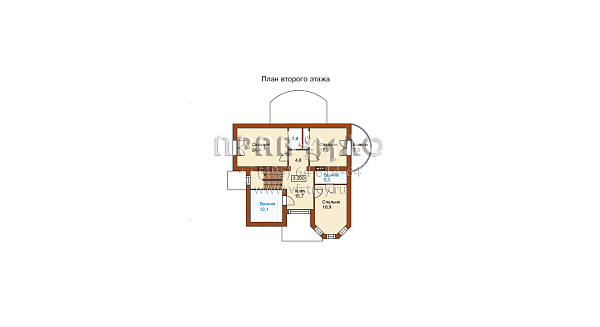 Проект двухэтажного дома с верандой  J-230-1P