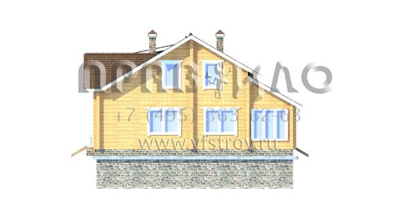 Проект деревянного загородного дома с большим подвалом S7-198 (1-14)