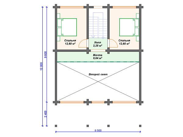 Проект деревянного дома с террасой S4-130 (ДС-010)