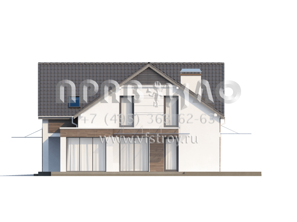 Проект классического коттеджа с гаражом на две машины  S3-282 (Z138)
