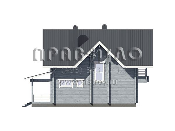 Проект экономичного коттеджа из бруса S7-152 (1-44)