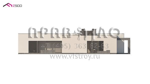 Проект большого одноэтажного дома с гаражом на три автомобиля S3-236-3 (Zx99)