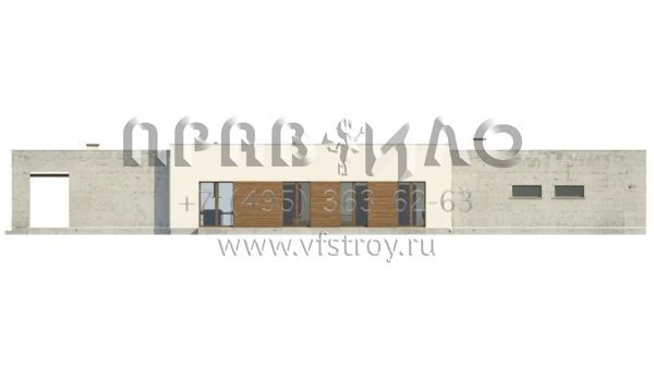 Проект комфортного одноэтажного дома для вытянутого в длину участка s3-155-2 (Zx129)