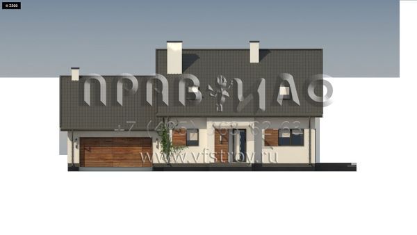 Проект уютного мансардного дома с большим гаражом  S3-207-3 (Z345)