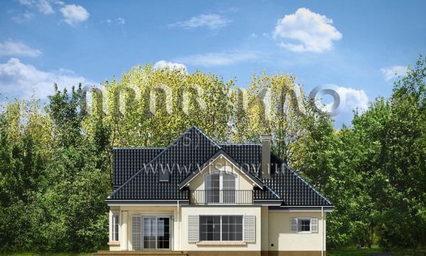 Проект двухэтажного дома с балконом и колоннами S8-210 (Юлька 2)