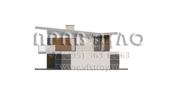 Проект двухэтажного дома с верхней террасой и большим гаражом S3-278 (Zx22)