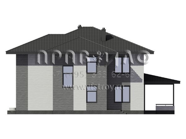 Проект загородного дома из газобетона с кирпичной облицовкой S7-231 (3-45.2а)