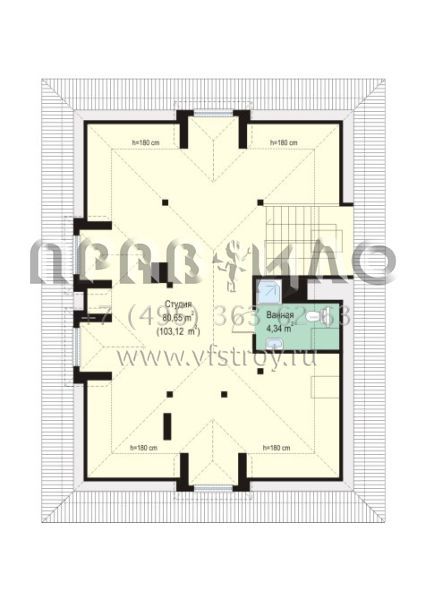 Проект двухэтажного коттеджа  S8-413 (Агат)