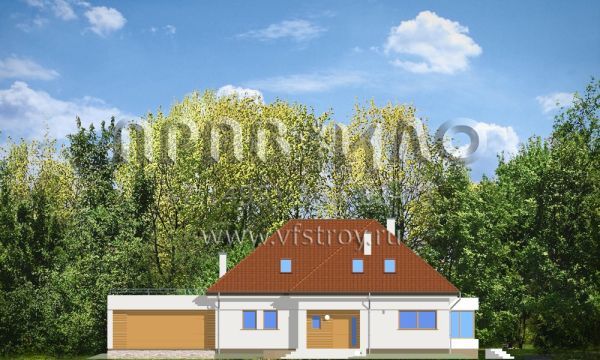 Проект дома из бетонных блоков S8-283-1 (Экo)