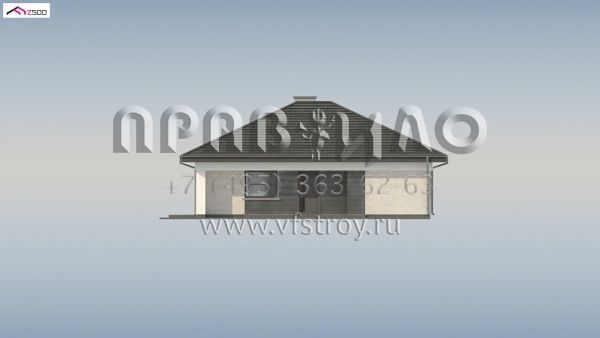 Проект одноэтажного каменного дома с большой гостиной и тремя спальнями S3-101-2 (Z332 D)