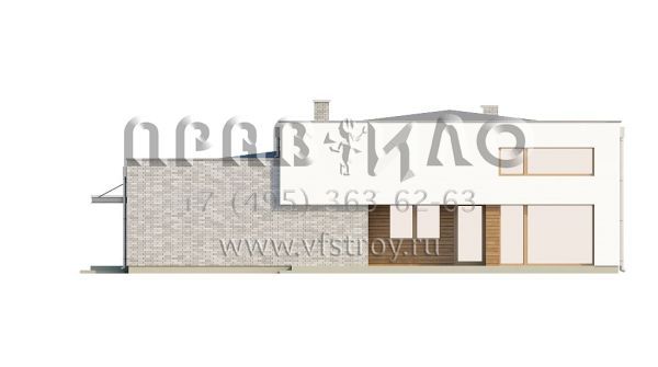 Проект одноэтажного загородного дома в стиле хайтек S3-190-2 (Zx34)