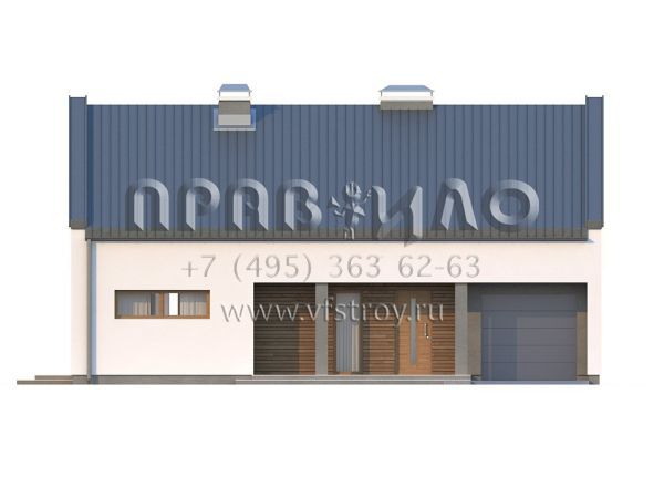 Проект современного загородного дома с мансардой и двускатной кровлей S3-209-2 (ZX43)