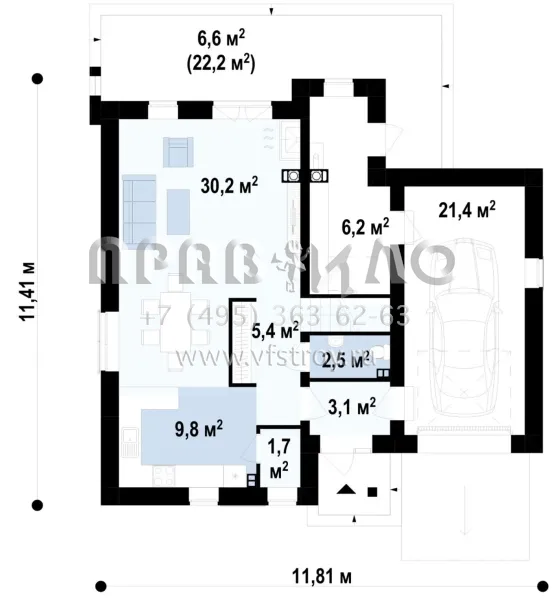 Проект частного дома для небольшой семьи S3-172 (Z197)