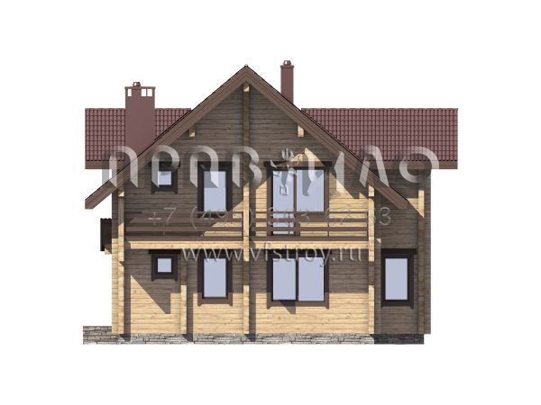 Загородный дом из бруса с двусветной гостиной S7-184 (1-40)