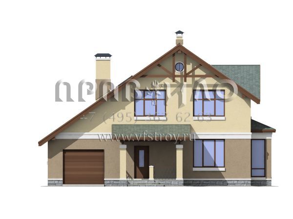 Проект коттеджа с пристроенным гаражом S7-176(3-26)