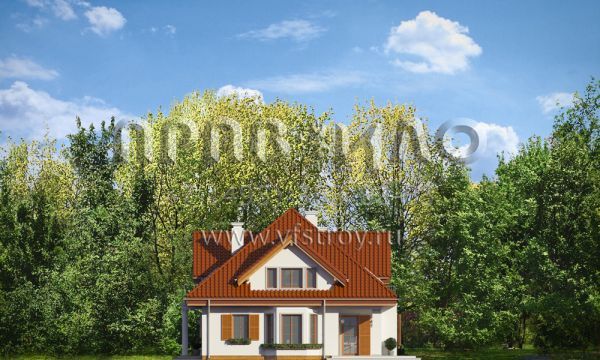 Проект дома с балконом над крыльцом S8-280-1 (Офелия)