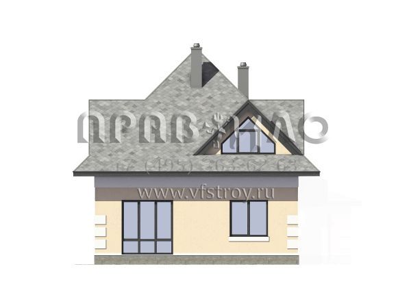 Проект экономичного коттеджа с шатровой крышей S7-126 (3-27d)