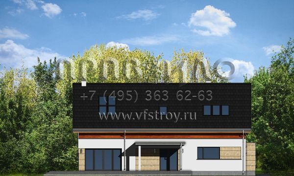 Проект прямоугольного загородного коттеджа S8-302 (Гала)