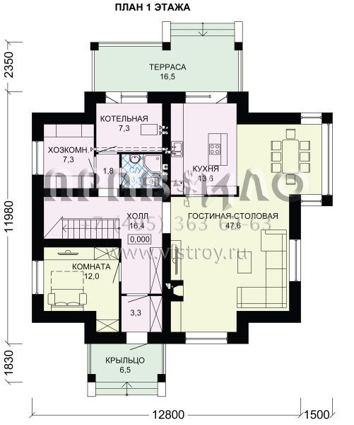 Проект двухэтажного загородного дома S7-223 (3-28а)
