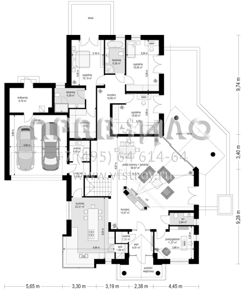 Проект стильного загородного дома с жилой мансардой и вторым светом в гостиной s8-370 (Парковая Вилла 7)
