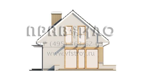 Проект частного компактного дома с двускатной крышей  S3-95 (Z211)