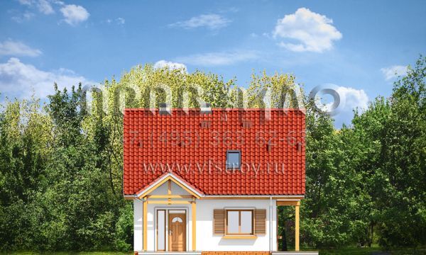 Проект приусадебного домика с террасой S8-93 (Миленький)