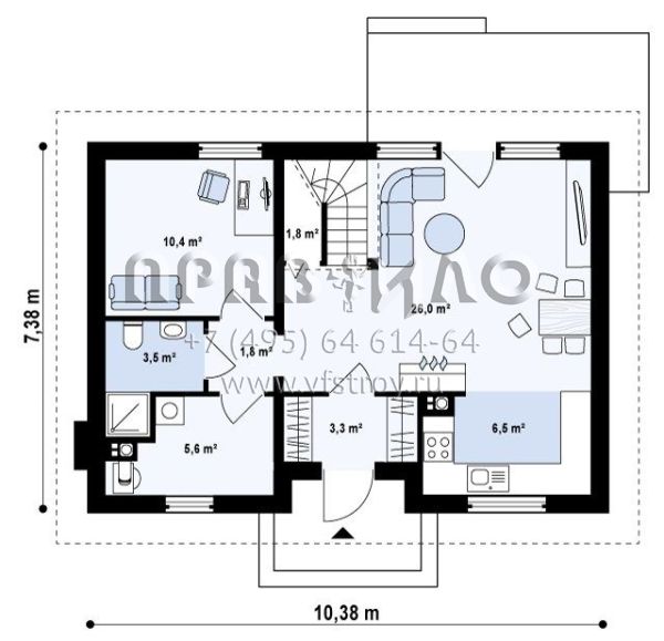 Проект двухэтажного дома с простыми фасадами  S3-117 (Z34)